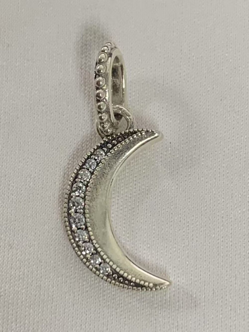 Pandora Sparkling Crescent Moon Pendant, S925 Silver Jewelry
